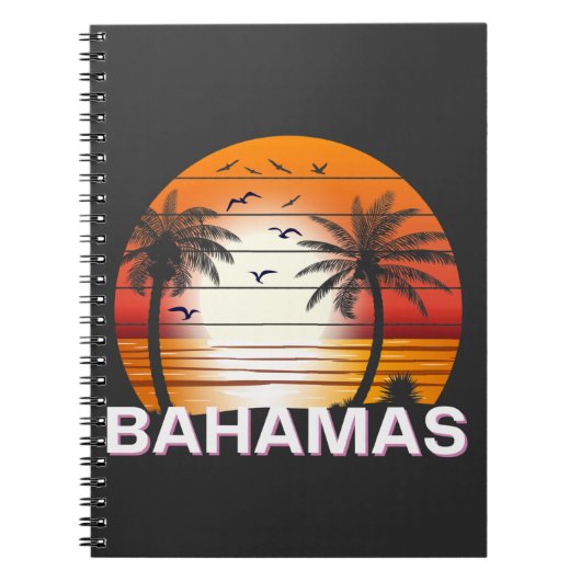 Bahamas Vintag Palm Trees Summer Beach Notizblock (Vorderseite)