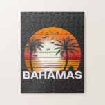 Bahamas Vintag Palm Trees Summer Beach Puzzle<br><div class="desc">Phantastisches Vintages Bahamas Design für Strandliebhaber im Sommer.</div>