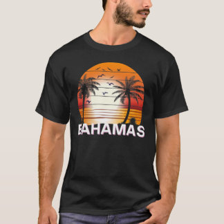 Bahamas Vintag Palm Trees Summer Beach T-Shirt