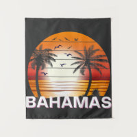 Bahamas Vintag Palm Trees Summer Beach