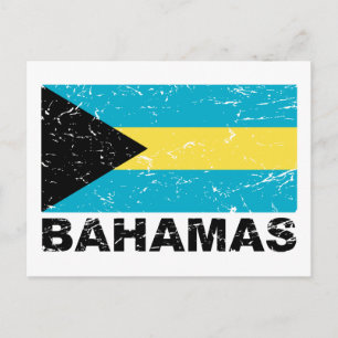 Bahamas Vintage-Flagge Postkarte