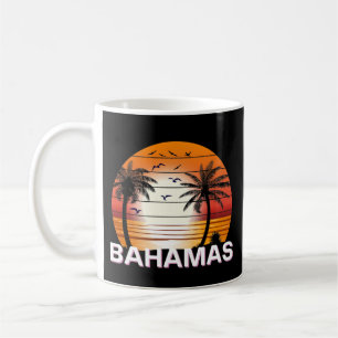 Bahamas Vintage Palmen Sommer Strand Kaffeetasse