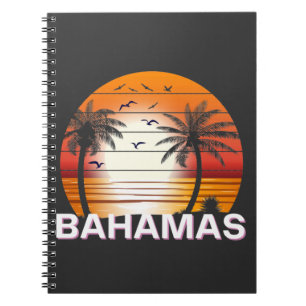 Bahamas Vintage Palmen Sommer Strand Notizblock