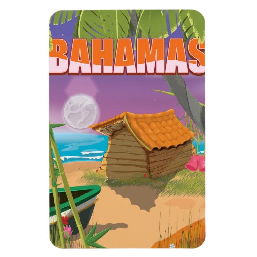 Bahamas Vintage Reiseplakat Magnet (Vertikal)