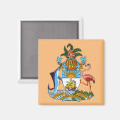Bahamas-Wappen (Abaco, Eleuthera) Magnet (Vorderseite/Rückseite)