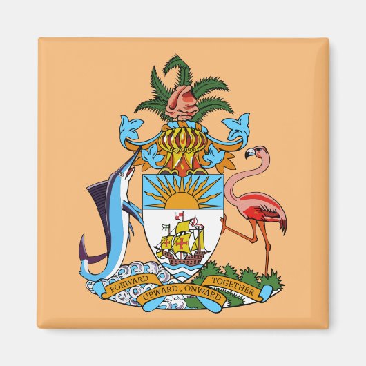 Bahamas-Wappen (Abaco, Eleuthera) Magnet (Vorne)