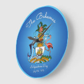 Bahamas-Wappen Große Wanduhr (Winkel)