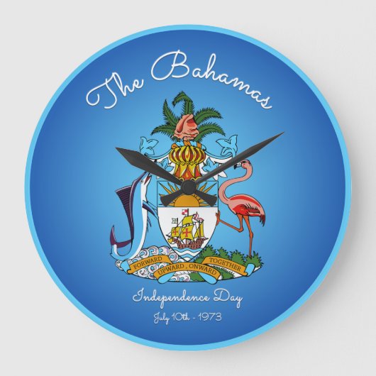 Bahamas-Wappen Große Wanduhr (Vorderseite)