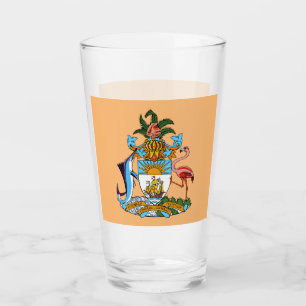 Bahamas-Wappen - Marlin, Flamingo, Conch Glas