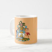 Bahamas-Wappen - Marlin, Flamingo, Conch Kaffeetasse (Vorderseite Links)
