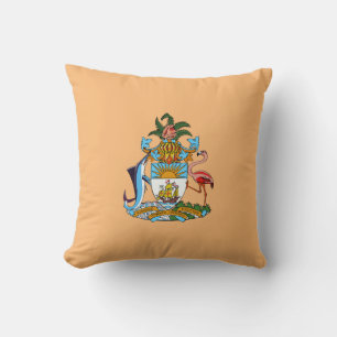 Bahamas-Wappen - Marlin, Flamingo, Conch Kissen