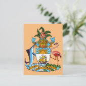 Bahamas-Wappen - Marlin, Flamingo, Conch Postkarte (Stehend Vorderseite)