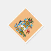 Bahamas-Wappen - Marlin, Flamingo, Conch Serviette (Ecke)
