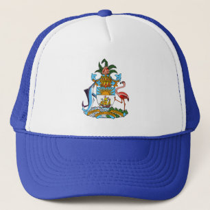Bahamas-Wappen - Marlin, Flamingo, Conch Truckerkappe
