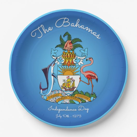 Bahamas-Wappen Pappteller (Vorderseite)