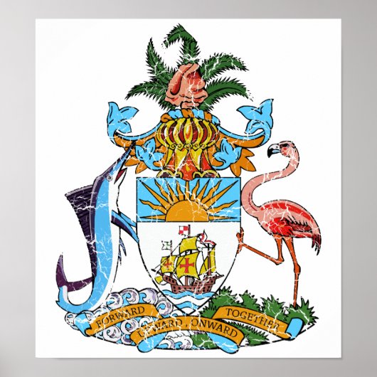 Bahamas-Wappen Poster (Vorne)