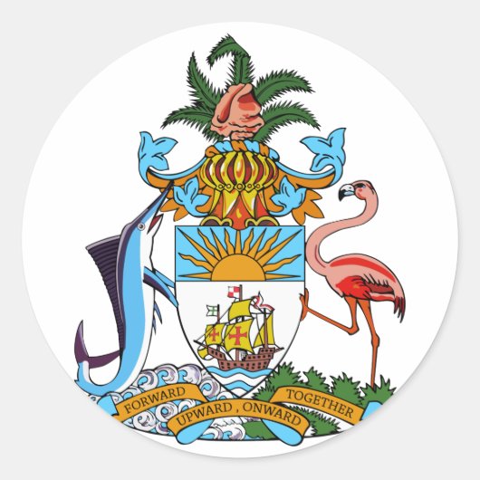 Bahamas-Wappen Runder Aufkleber (Vorderseite)