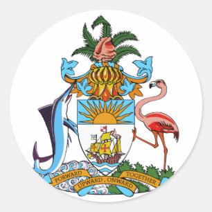 Bahamas-Wappen Runder Aufkleber