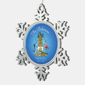 Bahamas-Wappen Schneeflocken Zinn-Ornament (Rechts)