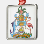 Bahamas-Wappen Silbernes Ornament (Links)