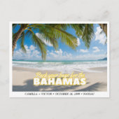Bahamas Wedding Island Save the Date Postcard Postkarte (Vorderseite)