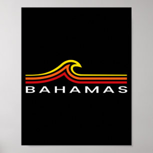 Bahamas Wellen Vintage Männer Frauen Mädchen Junge Poster