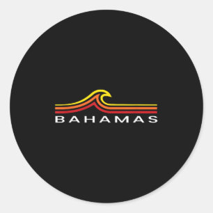 Bahamas Wellen Vintage Männer Frauen Mädchen Junge Runder Aufkleber