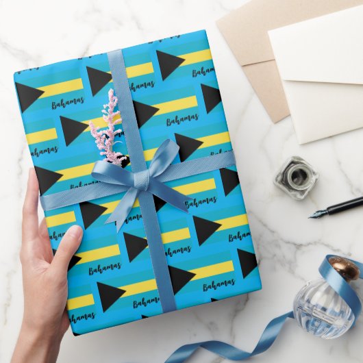 Bahamas Wrapping Paper, patriotische Flagge der Ba Geschenkpapier (Schenken)