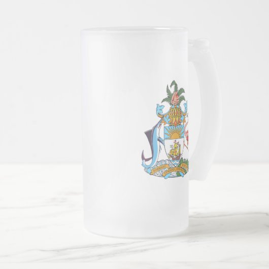 Bahamasemblem Mattglas Bierglas (VorderseiteRechts)