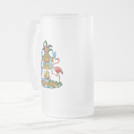 Bahamasemblem Mattglas Bierglas (Vorderseite Links)