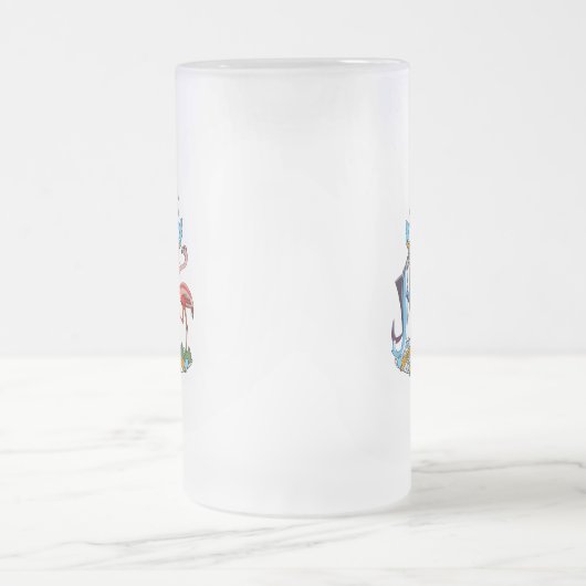 Bahamasemblem Mattglas Bierglas (Mittel)