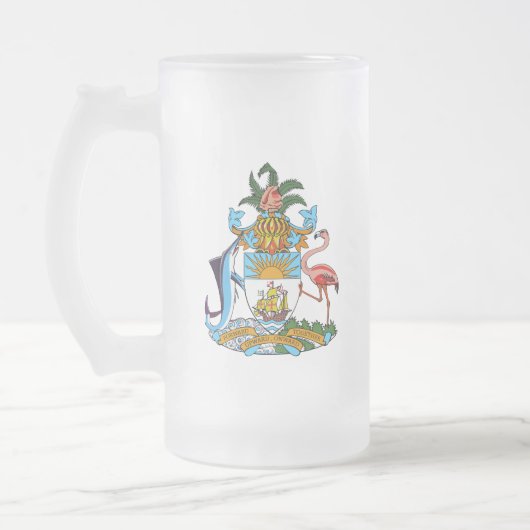 Bahamasemblem Mattglas Bierglas (Links)