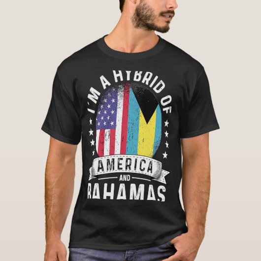 Bahamian American Patriot Grown Flag Spaß T-Shirt (Vorderseite)