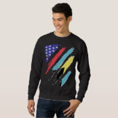 Bahamian American Patriot Grown Heart Flag Streife Sweatshirt (Vorne ganz)
