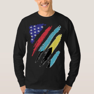 Bahamian American Patriot Grown Heart Flag Streife T-Shirt