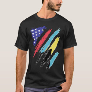 Bahamian American Patriot Grown Heart Flag Streife T-Shirt