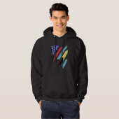 Bahamian American Patriot Grown Heart Flag Stripes Hoodie (Vorne ganz)