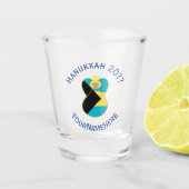 Bahamian Blonde Angel Hanukkah Flag Personalisiert Schnapsglas (Vorderseite)