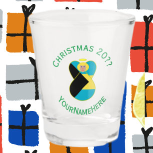 Bahamian Flag Angel Christmas Blonde Schnapsglas