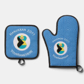 Bahamian Flag Angel Hanukkah Blonde Ofenhandschuh & Topflappen-Set (Vorderseite)
