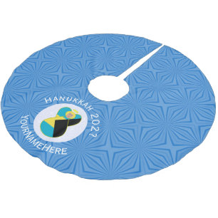 Bahamian Flag Angel Hanukkah Blonde Polyester Weihnachtsbaumdecke