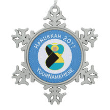 Bahamian Flag Blonde Angel Hanukkah Personalisiert