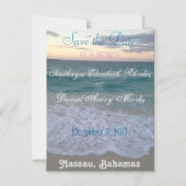 Bahamian Sunset Speichern Sie das Datumsformat Magneteinladung (Vorderseite)