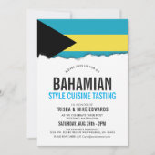 Bahamian Themed Cuisine | Party Flag Einladung Wei (Vorderseite)