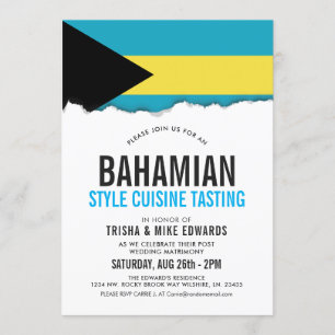 Bahamian Themed Cuisine   Party Flag Einladung Wei