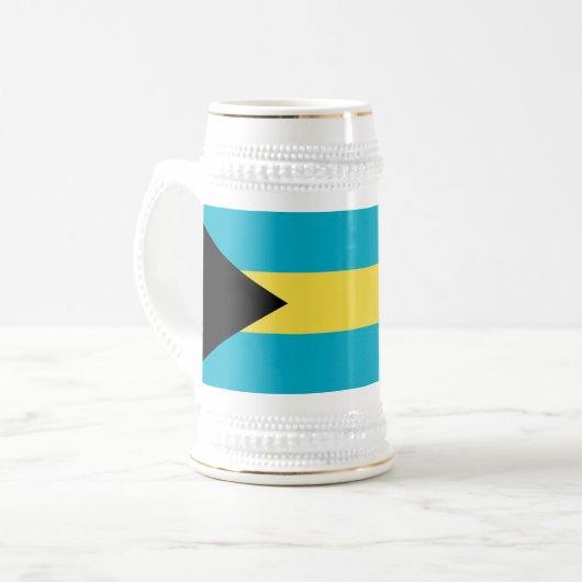 Bahamianische Flagge Bierglas (Vorderseite Links)