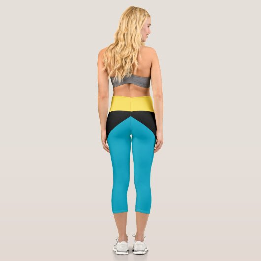 Bahamianische Flagge Capri Leggings (Rückseite)