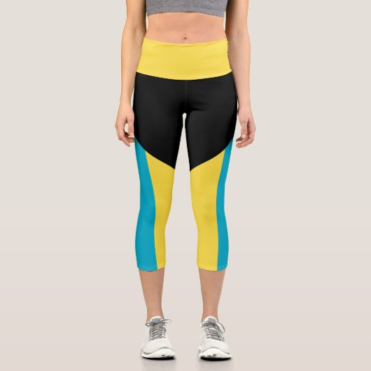 Bahamianische Flagge Capri Leggings (Vorderseite)