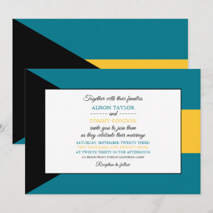 Bahamianische Flagge, Flagge der Bahamas-Hochzeit Einladung