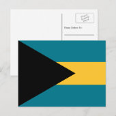 Bahamianische Flagge, Flagge der Bahamas Postkarte (Vorne/Hinten)